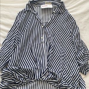 NEW stripped top 3/4 length sleeves